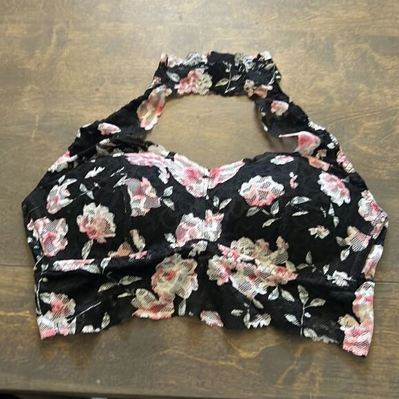 Pink Victoria’s Secret floral halter push up bralette wireless Sz-xs - Picture 5 of 13